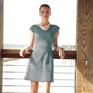Lilly Pulitzer Briella Teal & Navy Stripe Dress L